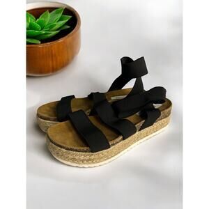 Steve Madden KIMMIE Women Elastic Strappy Platform chunky sandals shoes Size 10‎